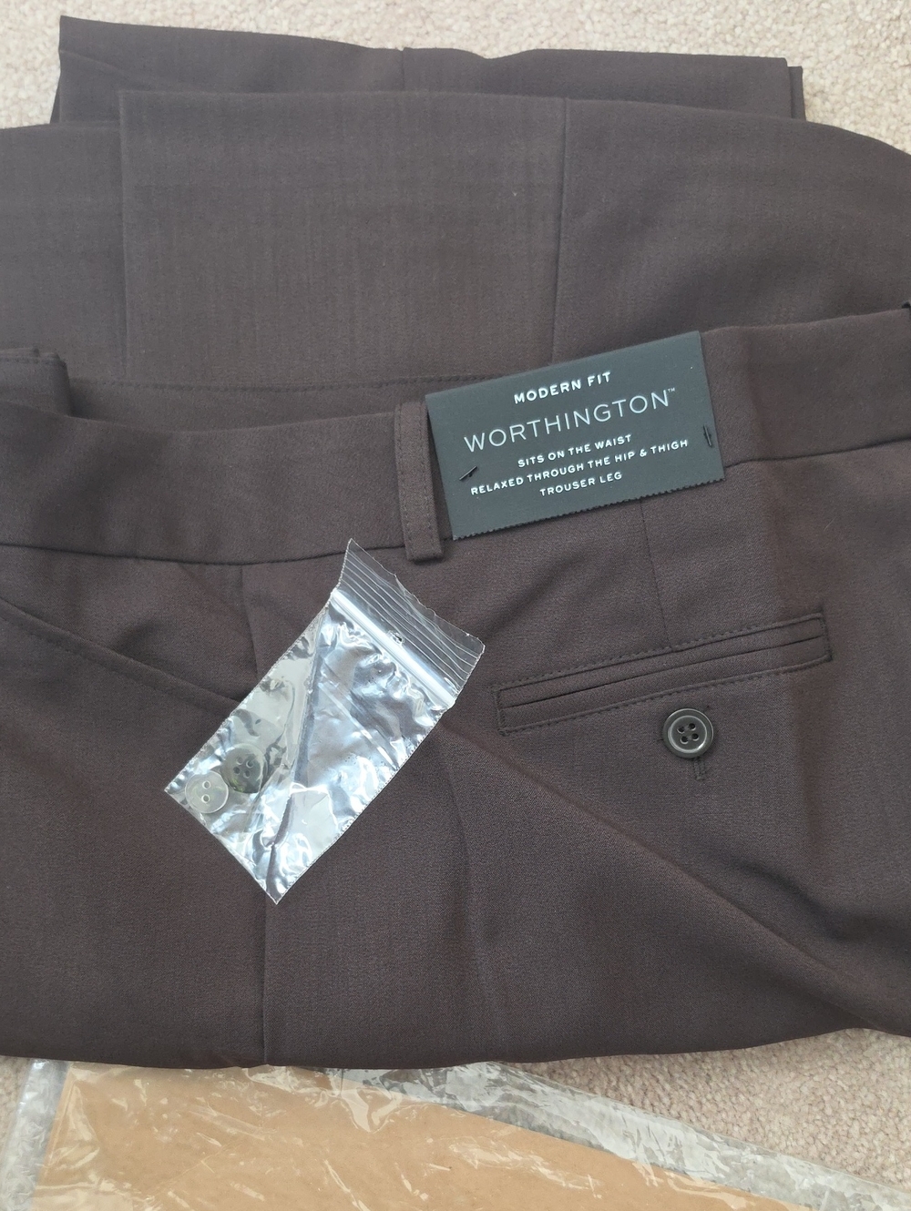 Worthington Women Modern Fit Brown Flat Front Dress Pants